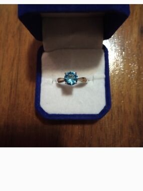 New Sterling Silver London Blue Topaz Ring Size 9